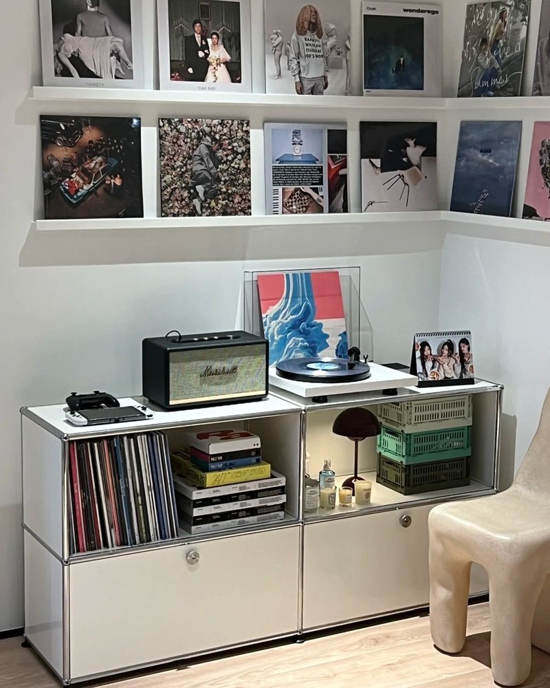 【Assemy】Pure White Lowering door fixed frame modular cabinet